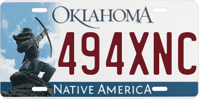 OK license plate 494XNC