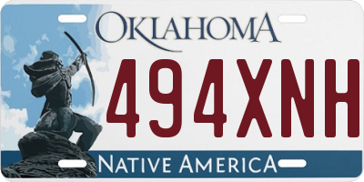 OK license plate 494XNH