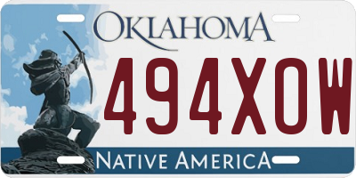OK license plate 494XOW