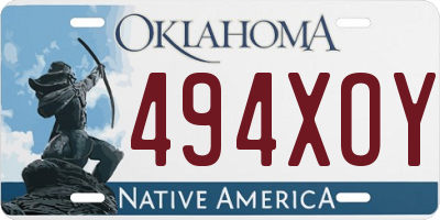 OK license plate 494XOY