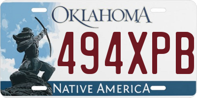 OK license plate 494XPB