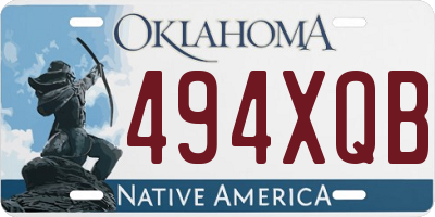 OK license plate 494XQB