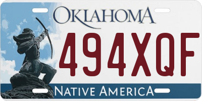 OK license plate 494XQF