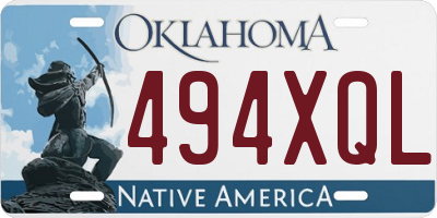 OK license plate 494XQL