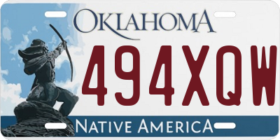 OK license plate 494XQW