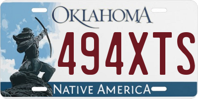 OK license plate 494XTS