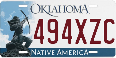 OK license plate 494XZC