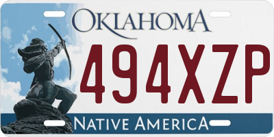 OK license plate 494XZP