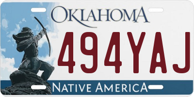 OK license plate 494YAJ
