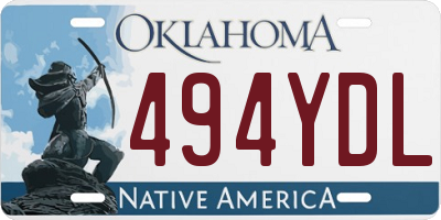 OK license plate 494YDL