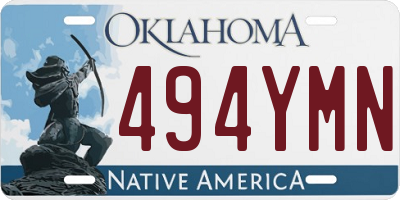 OK license plate 494YMN