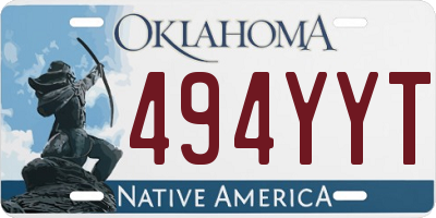 OK license plate 494YYT