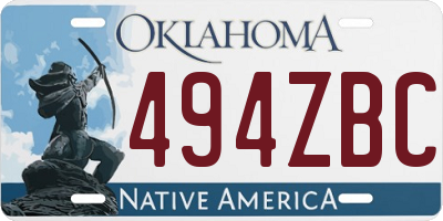 OK license plate 494ZBC