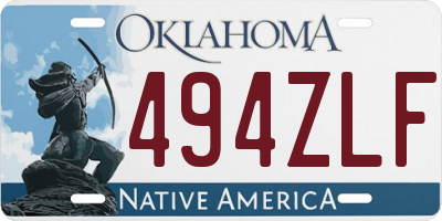 OK license plate 494ZLF