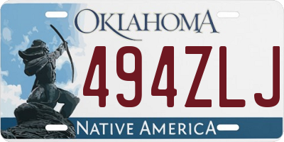 OK license plate 494ZLJ