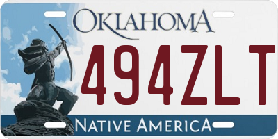 OK license plate 494ZLT