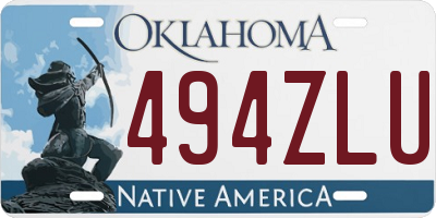 OK license plate 494ZLU