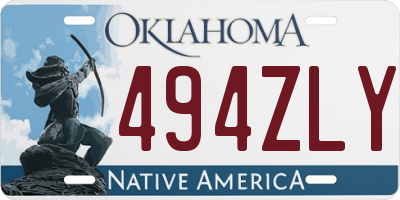 OK license plate 494ZLY