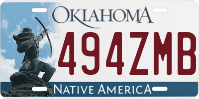 OK license plate 494ZMB