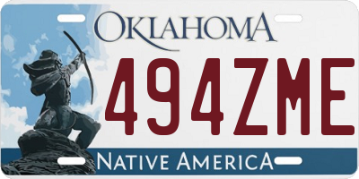 OK license plate 494ZME