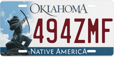 OK license plate 494ZMF