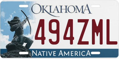OK license plate 494ZML