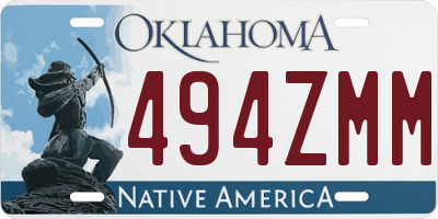 OK license plate 494ZMM