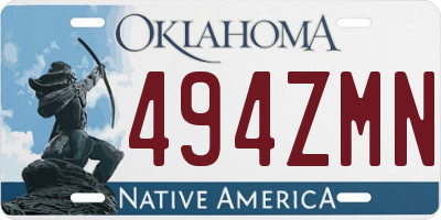 OK license plate 494ZMN