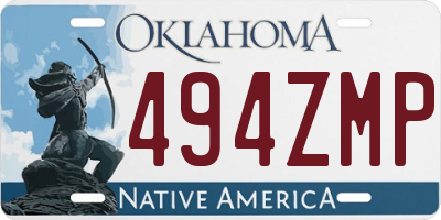 OK license plate 494ZMP