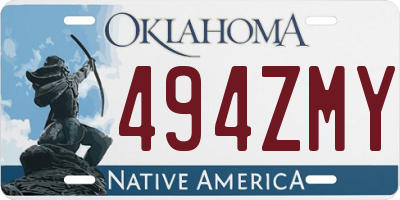 OK license plate 494ZMY