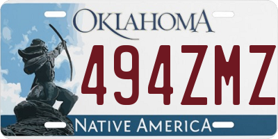 OK license plate 494ZMZ