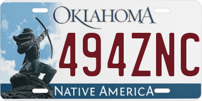 OK license plate 494ZNC