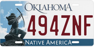 OK license plate 494ZNF