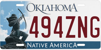 OK license plate 494ZNG