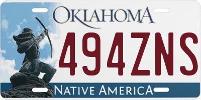 OK license plate 494ZNS