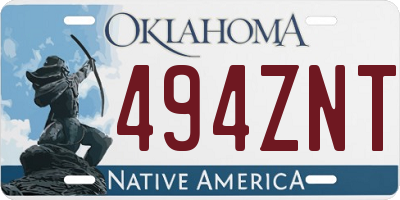 OK license plate 494ZNT