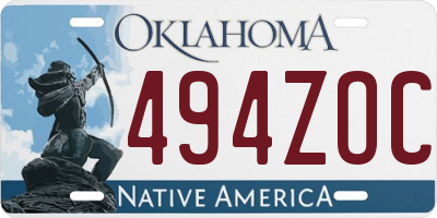 OK license plate 494ZOC