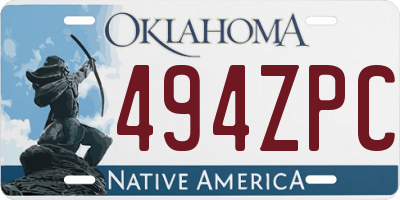 OK license plate 494ZPC