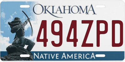 OK license plate 494ZPD