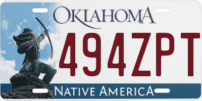 OK license plate 494ZPT