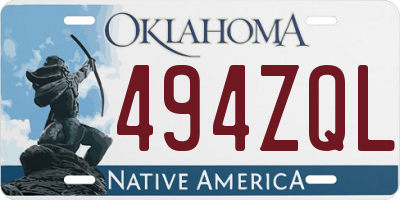 OK license plate 494ZQL