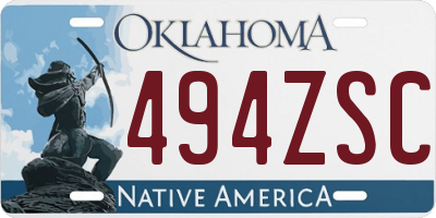 OK license plate 494ZSC