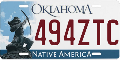 OK license plate 494ZTC