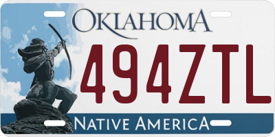 OK license plate 494ZTL