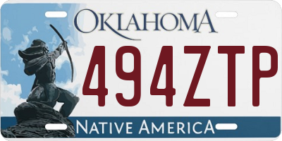 OK license plate 494ZTP