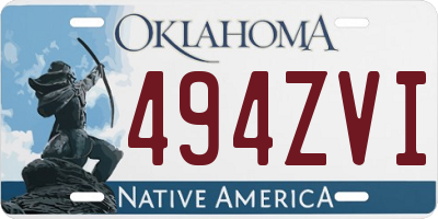 OK license plate 494ZVI
