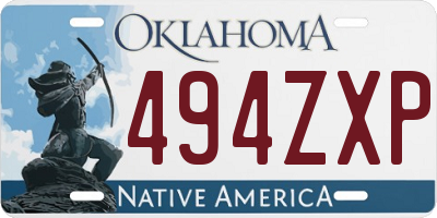OK license plate 494ZXP