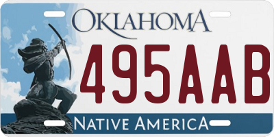 OK license plate 495AAB