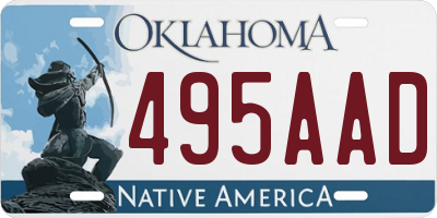 OK license plate 495AAD