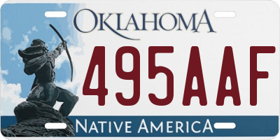 OK license plate 495AAF